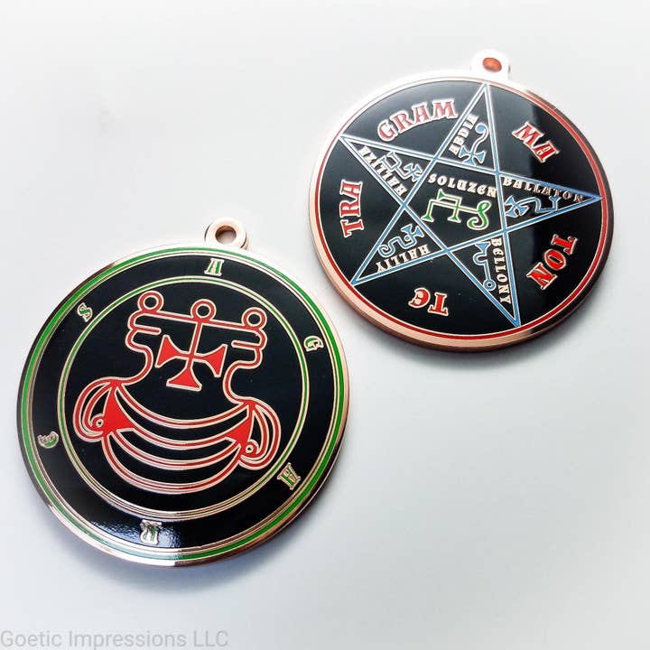 Goetic Impressions - Vente Breloques/médailles personnalisées - Médaillon Sigil d'Agares - Sceau Démoniaque d'Ars Goetia3