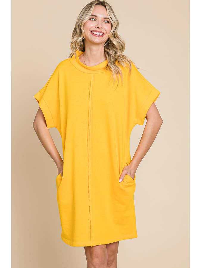 Culture Code - Wholesale Jurk - Dames - CFD1293A - LOOSE HIGH NECK OUTSEAM SHIFT JURK4