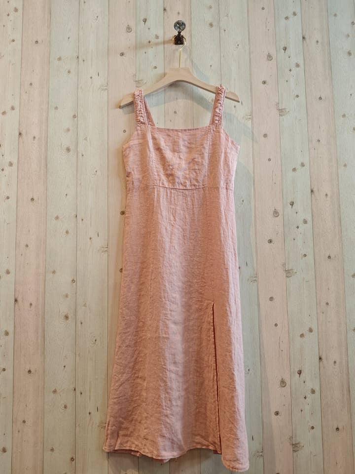Linen & More - Wholesale Dress - Women's - REF 25044 DRESS WITH STRAIGHT NECKLINE 100% LINEN