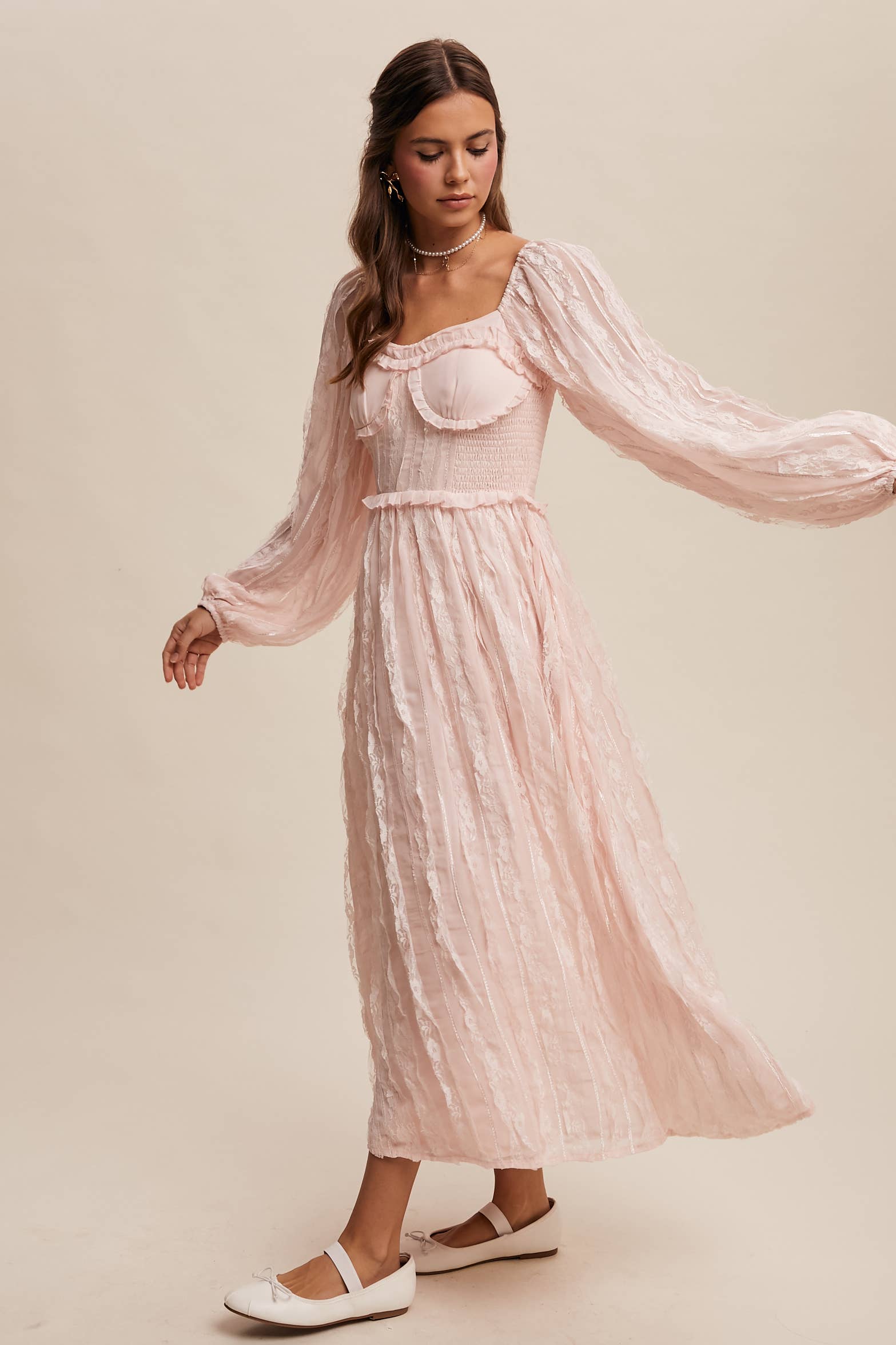 Listicle - Wholesale Dress - Women's - Romantic Lace Midi Dress25