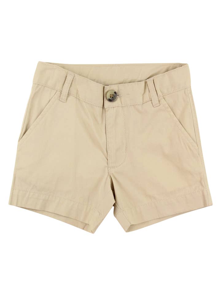 Off White Boys Khaki Stretch Chino Shorts for wholesale on Faire