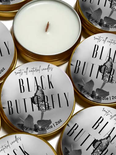 Black Butterfly| 2oz for wholesale by Roots Natural Candles
