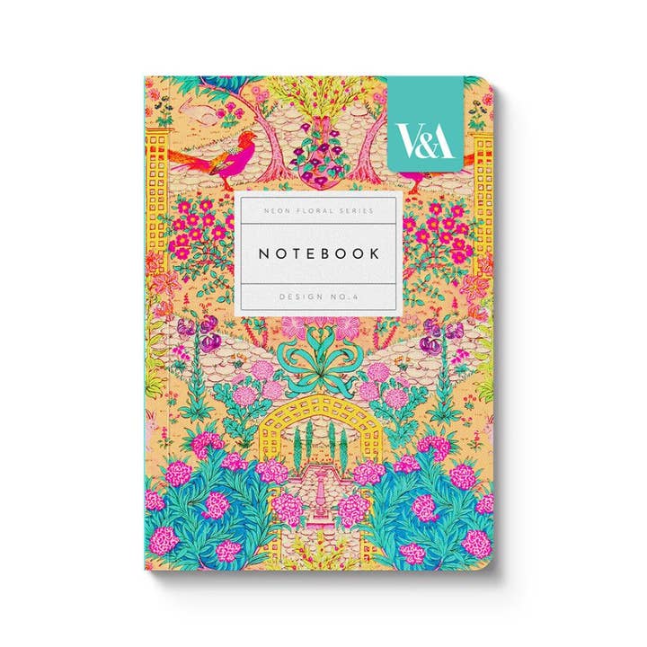 V&A A6 Soft Cover Notebook-Neon Floral Garden and other Purchase Wholesale self cover buttons. Free Returns & Net 60 Terms on Faire trending on Faire.