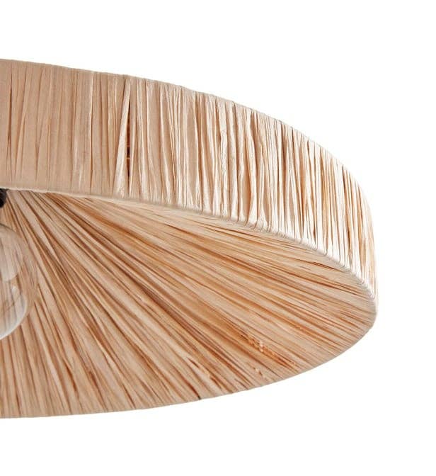 HandHappiness - Wholesale Chandelier/Hanging Light - Boho Raffia Pendant Light - Natural & Black Ceiling Lamp 7