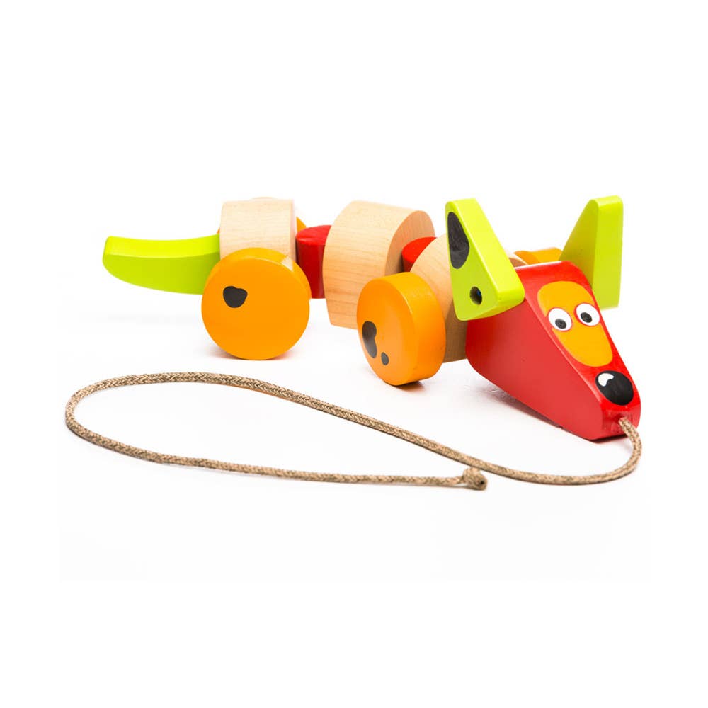 AJ Aguiar - Wholesale Classic Toy - Kids - Cubika Wooden Sausage Dog Pull/Push0