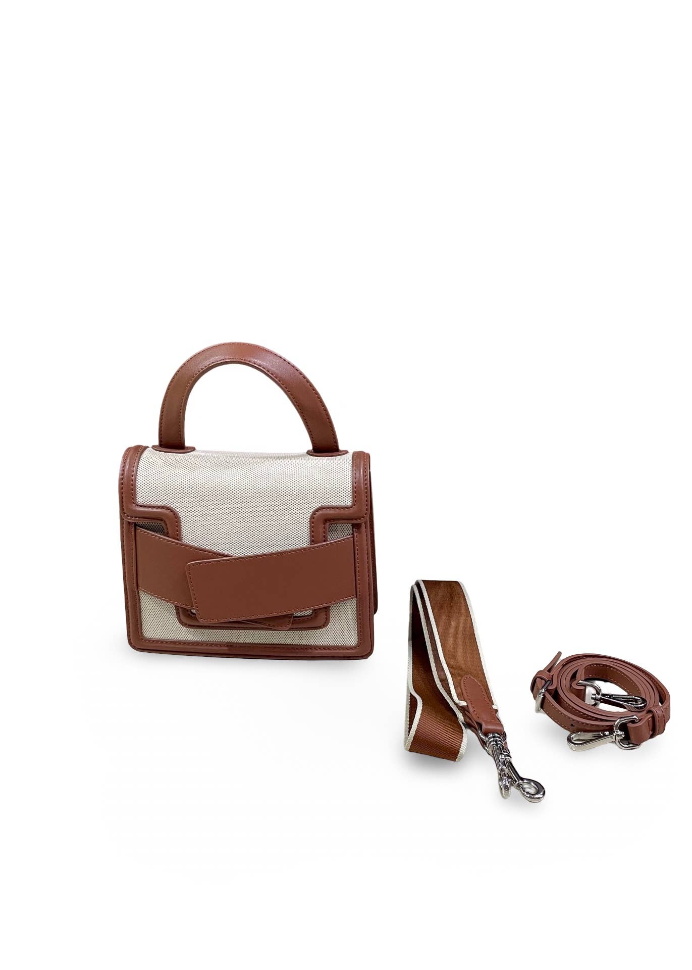 JULIA PARIS – Großhandel Messenger Bag – Damen – Canvas-Tasche mit Handgriff und Schulterriemen aus Leder8