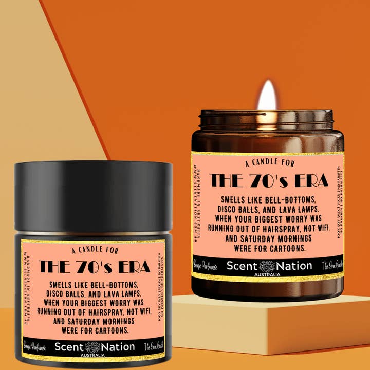 Scent Nation Australia - Wholesale Jar/filled candle - Eras Candle - 1970's Era Nostalgia Scented Candle