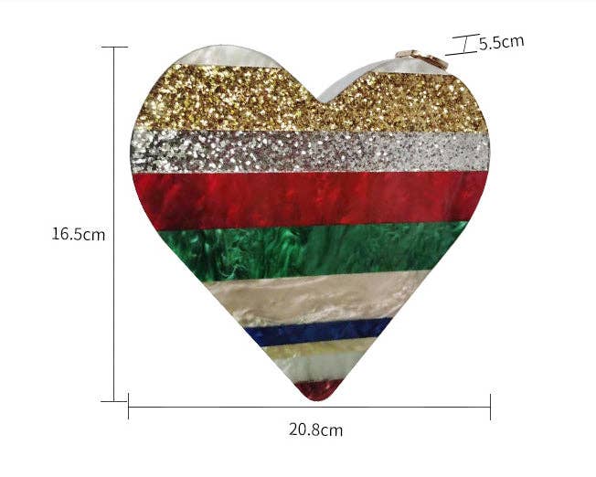 Multi Heart Acrylic Bag HB1736 for wholesale on Faire1