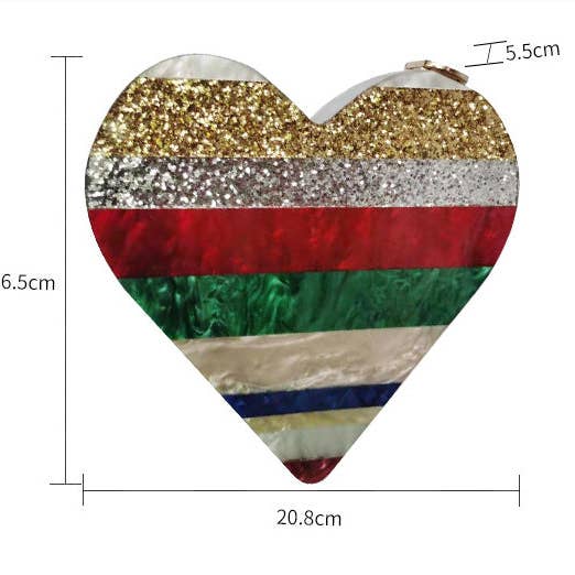 Multi Heart Acrylic Bag HB1736 for wholesale on Faire1