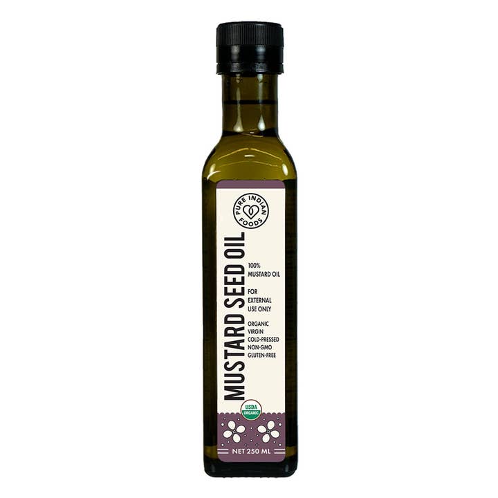 Pure Indian Foods - Wholesale Cooking Oil - Mustard Seed Oil, Virgin, Cold-pressed and Certified Organic