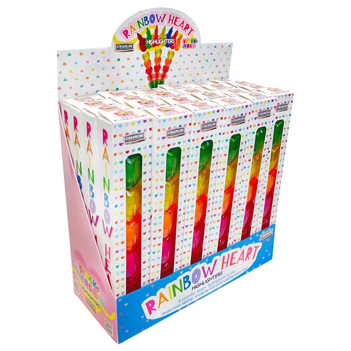 Streamline – Großhandel Textmarker – Stapelbarer Marker/Textmarker mit Regenbogenherzen2