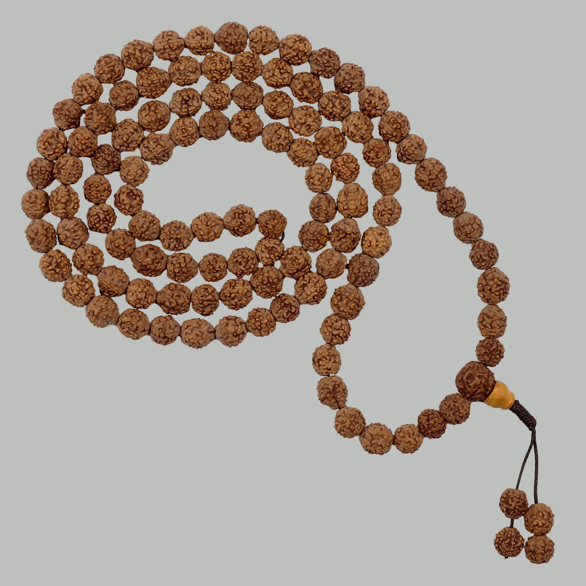 Tribal Trade GmbH – wholesale Bib necklace – Prayer chain Rudraksha beads light brown necklace mala necklace2
