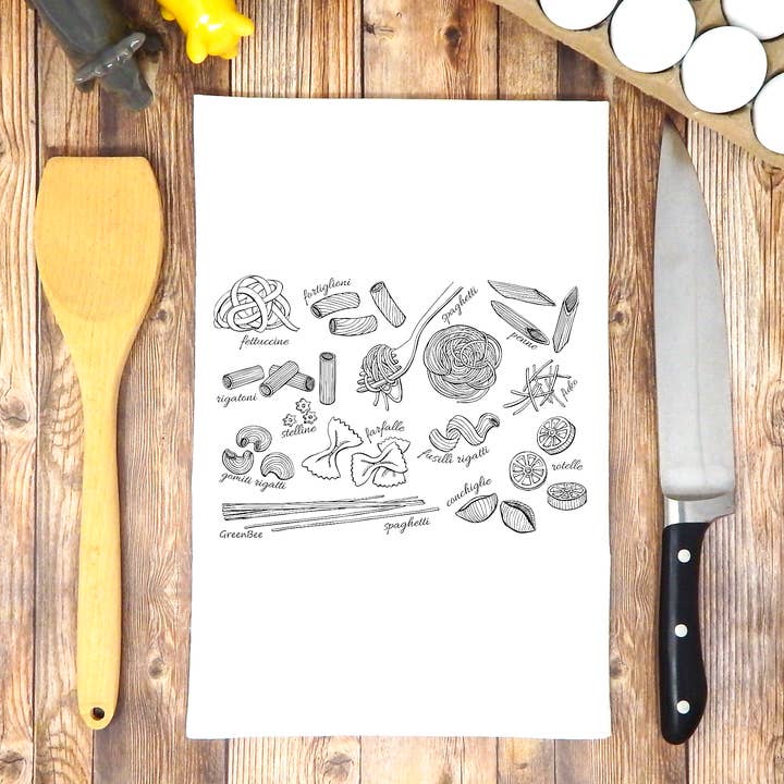 Green Bee Tea Towels - Wholesale Tea Towel - Pasta Kitchen Towel | Tea Towels | Food Dish Towels