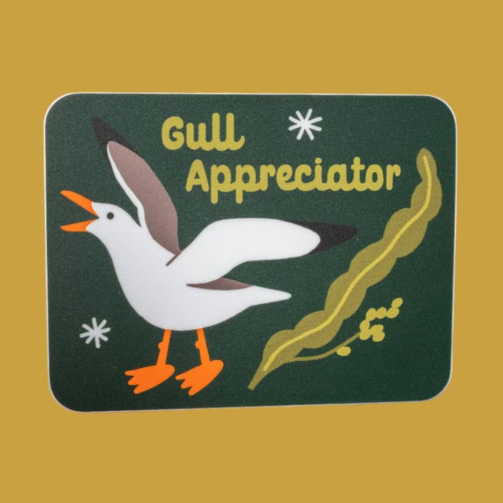 Gull Appreciator Sticker for wholesale by Camp Mustelid