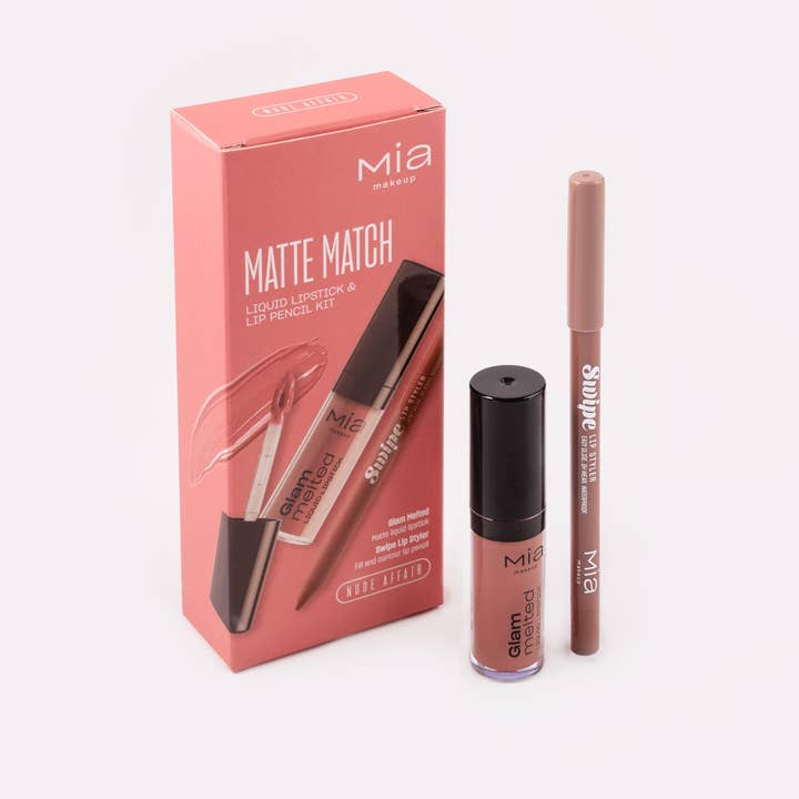 MIA COSMETICS SRL - Wholesale Lipstick Set - Matte Match Nude Affair - lip combo lip pencil + lip tint