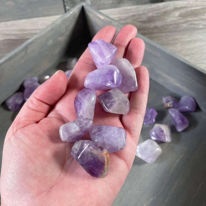 Keystone Crystals - Wholesale Spiritual Stone/Crystal - Bulk Amethyst Tumbled Stones – 1 lb Lot for Crystal Shops5