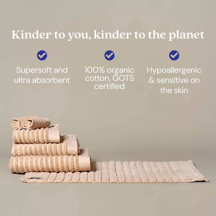 Misona - Wholesale Towel Set - Ribbed Organic Cotton Bath Towels & Face Cloths10