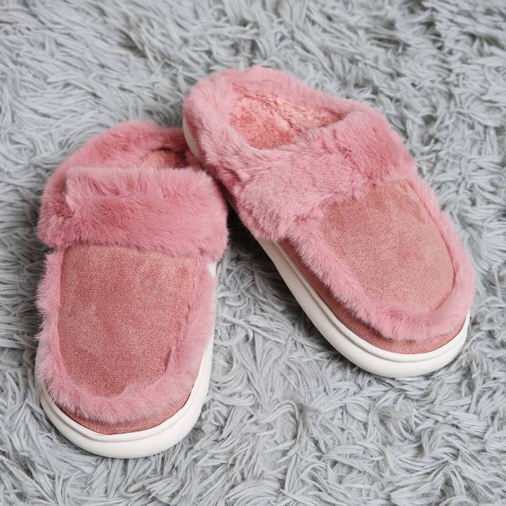 Fashion City - Wholesale Slippers – Women's - Faux Fur Suede Fuzzy Warm Slippers 15