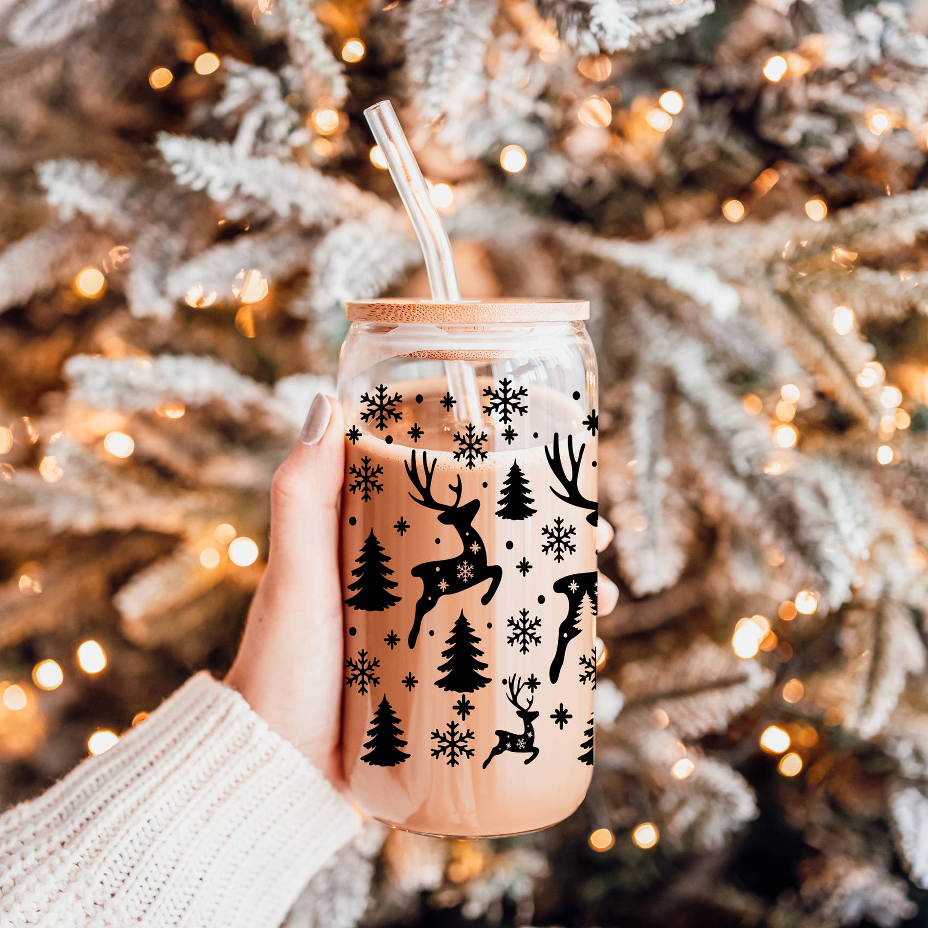 Gia Roma – wholesale Coffee mug – Sparkly Sequin Christmas Bow Decor Gift, Colorful Glass Cups55