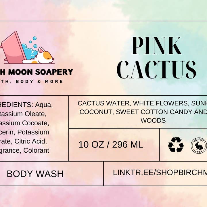 Gel douche Pink Cactus pour la vente par Birch Moon Soapery