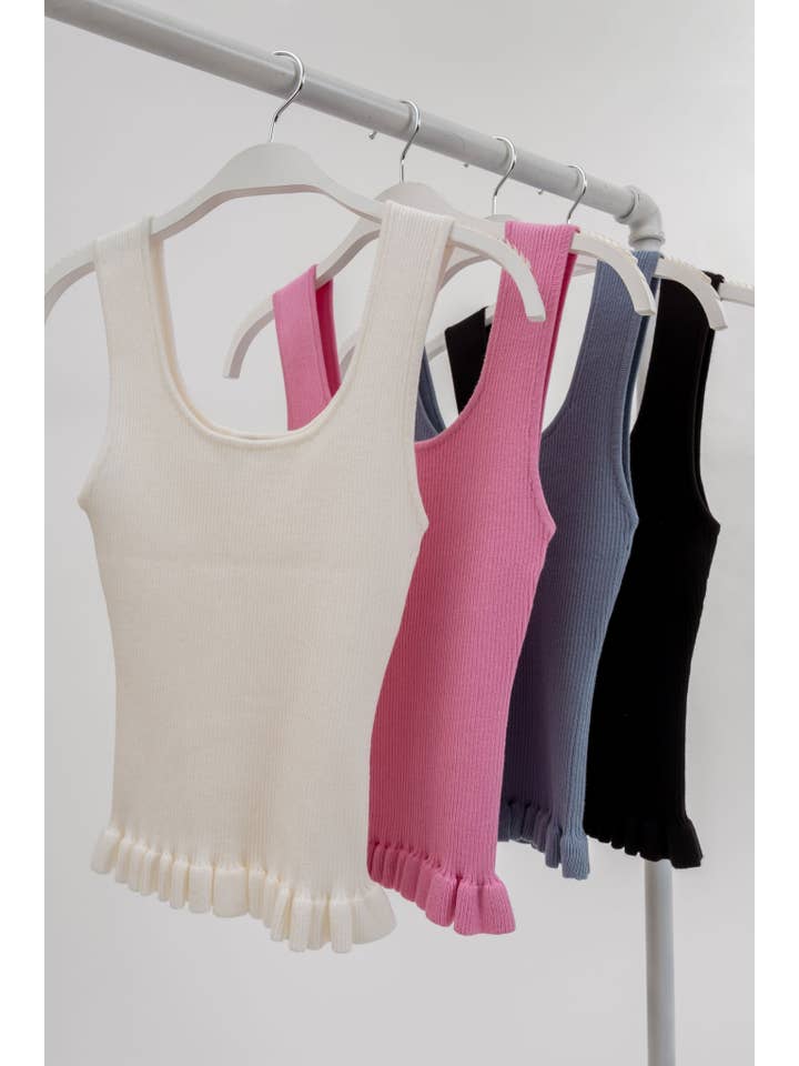 The Workshop Studio – Engroshandel Strikket top - Dame – SALAT KANT ÆRMELØS SWEATER STRIKKET TOP7