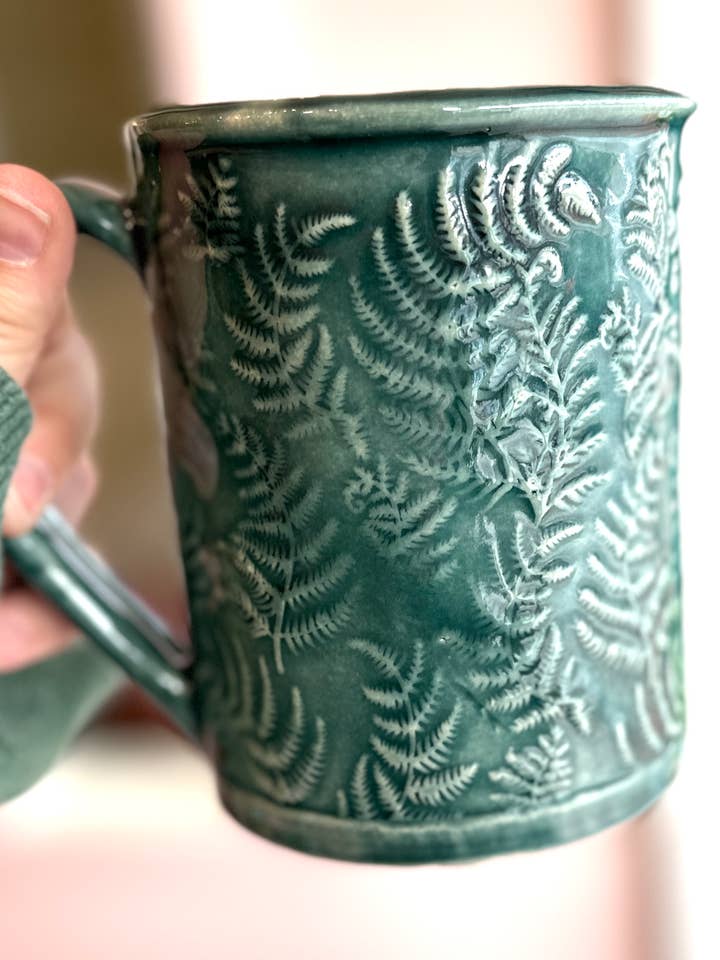 Fiddlehead Fern Ceramic Mug | Rainforest for wholesale by Daisy Jack Studios