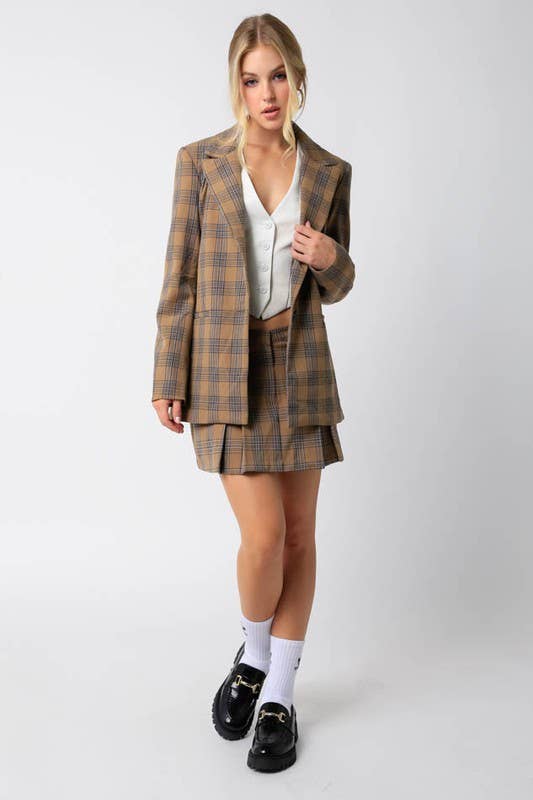 Taupe Faltenrock mit umgekehrten Falten für den Großhandel auf Faire3