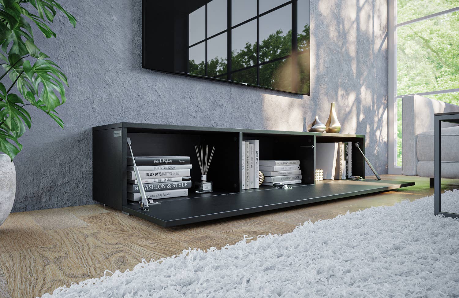 PLATAN ROOM - Wholesale Console Table - TV Cabinet TV Stand 160 cm Hanging or Standing6