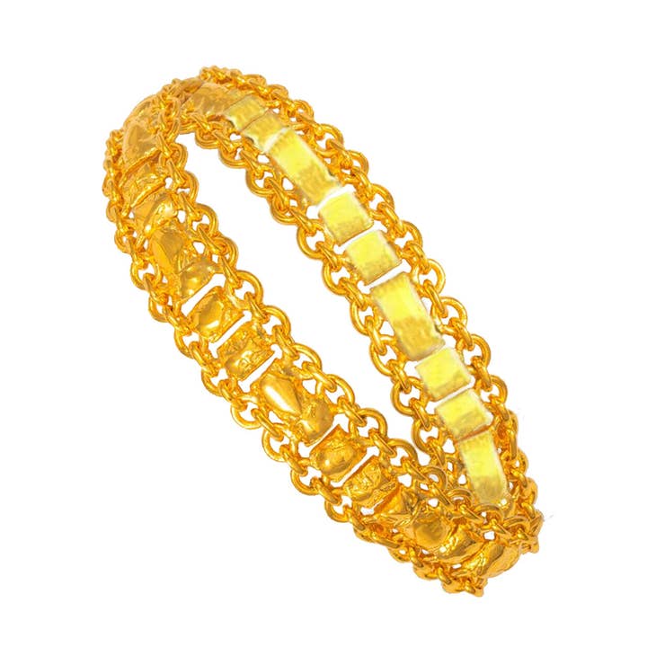 MONVATOO London - Wholesale Link & chain bracelet - Golden Electrum Bracelet0