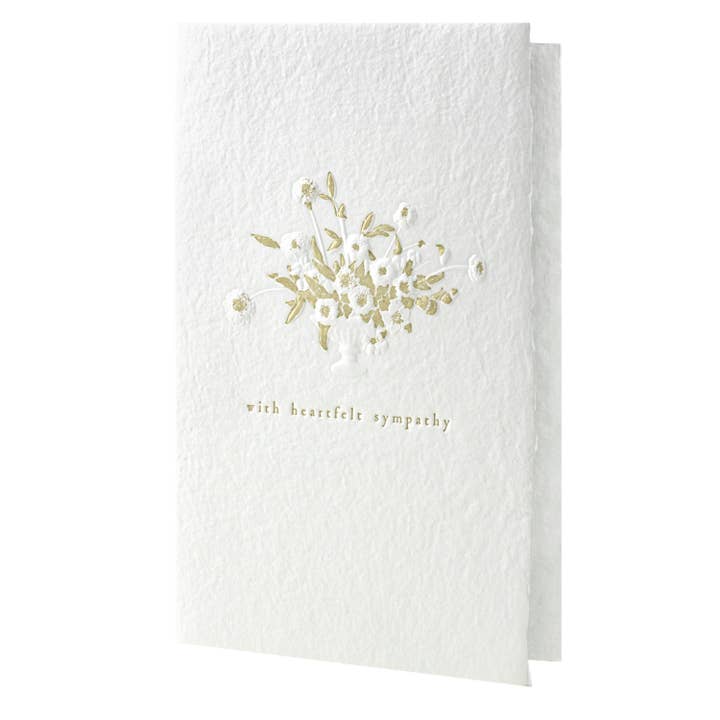 Sympathy Bouquet Sculpture Handmade Paper Letterpress Card for wholesale by Oblation Papers & Press