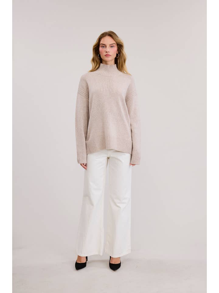 FLAT WHITE - Wholesale Knit Sweater - Women's - Caserta Cashmere Sweater Pullover 3