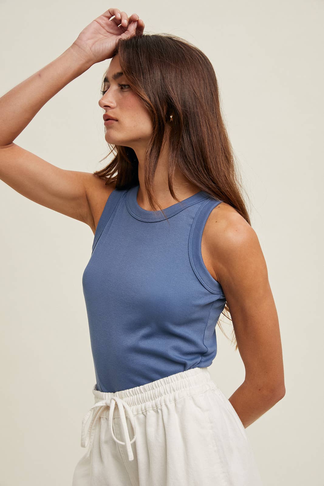 Wishlist Apparel - Wholesale Tank Top - Women's - CREW NECK RIBBED KNIT TANK TOP / WL18-104446