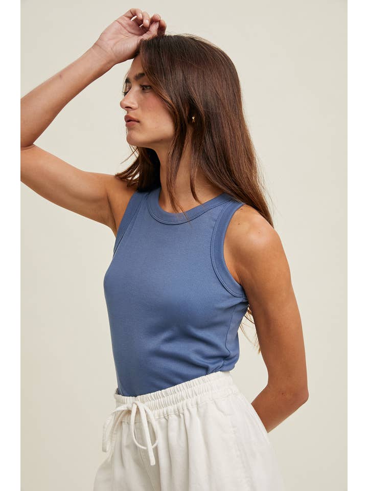 Wishlist Apparel - Wholesale Tank Top - Women's - CREW NECK RIBBED KNIT TANK TOP / WL18-104446