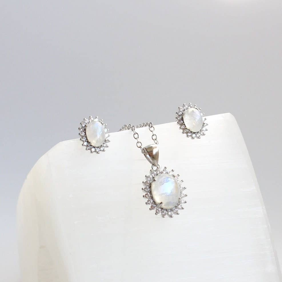 iBijoux - Wholesale Jewelry Set - Natural Moonstone Necklace Earrings Set (2S01)8