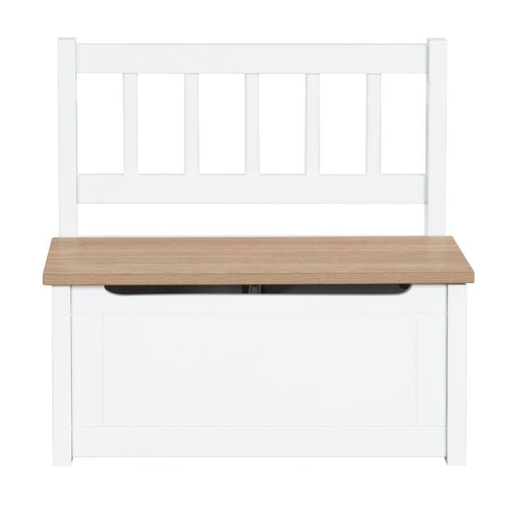 roba kids - Vente Bancs - Banc-coffre pour enfants 'Woody' en bois blanc laqué2