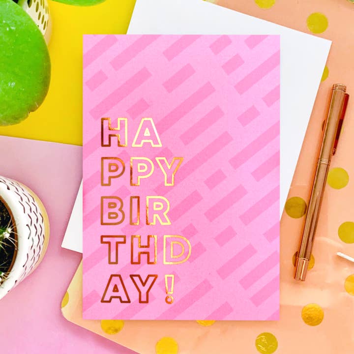 Happy Birthday Foil Greeting Card 1 for wholesale by CoconuTacha