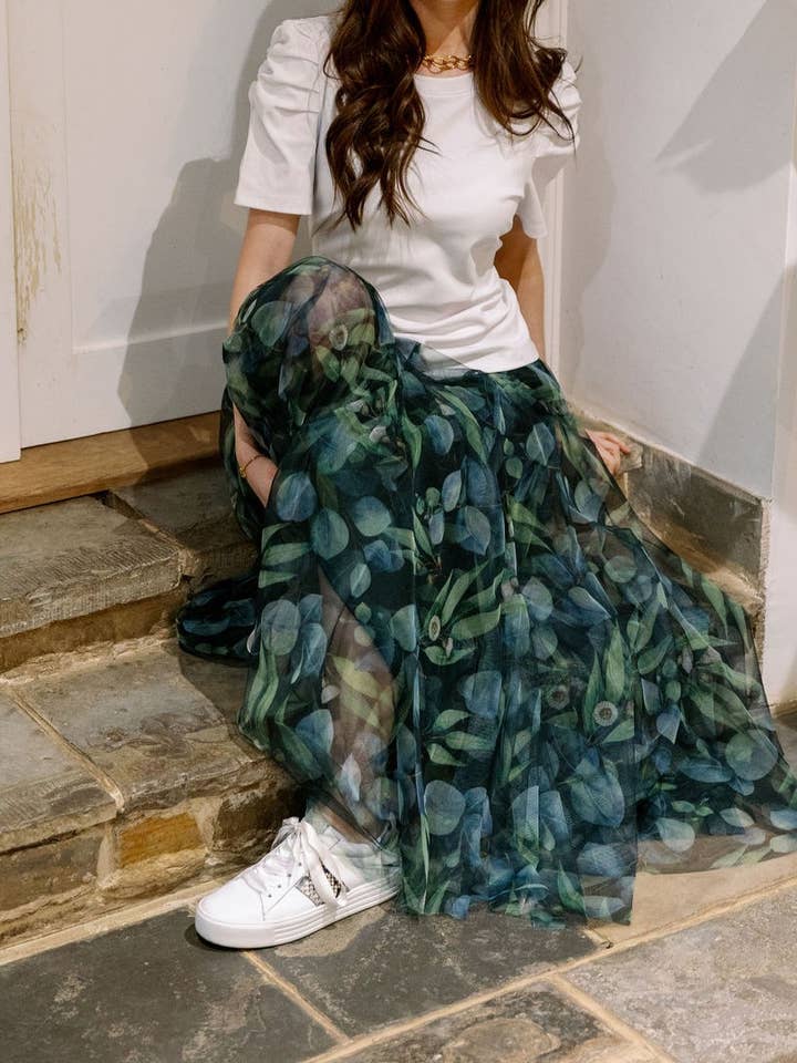 Last True Angel - Wholesale Skirt - Women's - Tulle Layer Skirt in Botanical Print1
