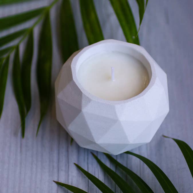 The Craft of Wandering – Engroshandel Glaslys – 3 „x 2" Geodætisk Hvid Bambus Soy Candle2