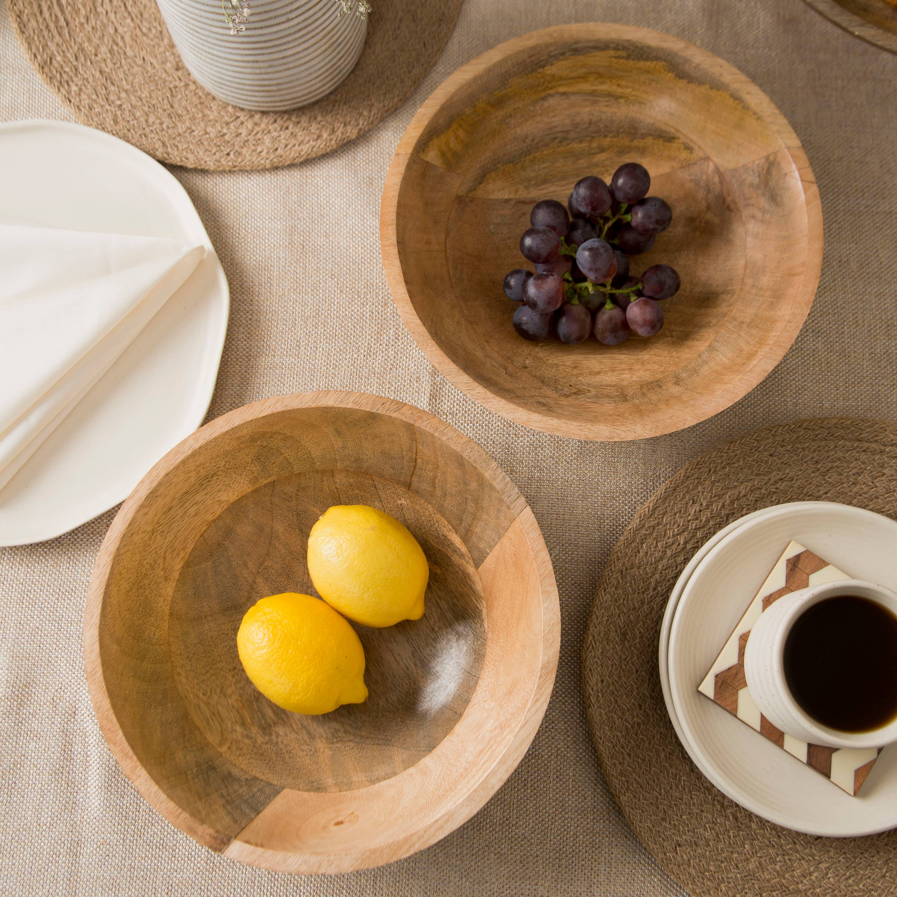 Mela Artisans - Wholesale Decorative Plate/Dish/Bowl - Woodform Stackable Bowls - Natural4