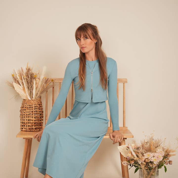 Hush.Shop – Vestido - Mulher por atacado – Vestido maxi com gola redonda A Line3