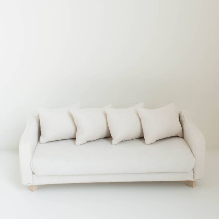 Macy Mae Dollhouse Designs - Wholesale Doll – Kids - Dollhouse Adelaide Scoop Arm Sofa | Pearl White1