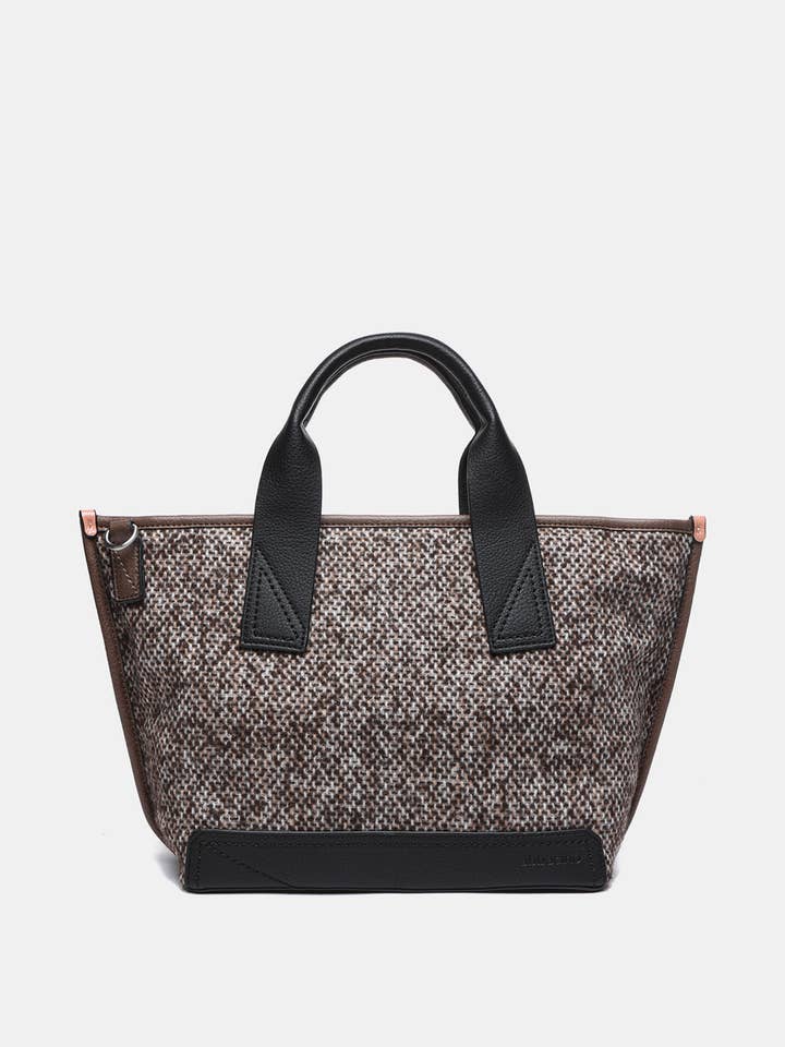 Borsa Shopper in Tweed Marrone per la vendita all'ingrosso da parte di Abbacino