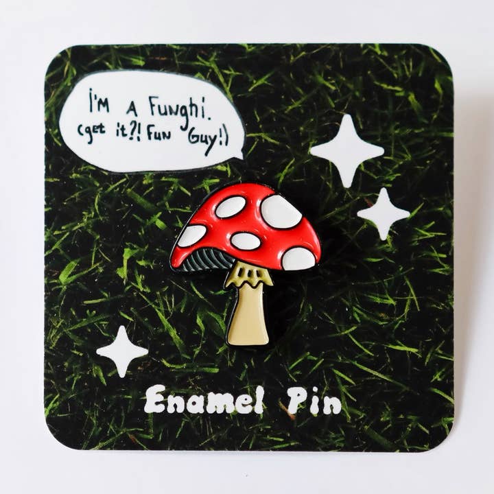Alfiler de esmalte de hongos para venta al por mayor de Elevation Goods