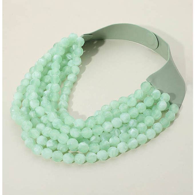 anbfashion – wholesale Bib necklace – CHUNKY BEADED LAYERED NECKLACE JKN-140