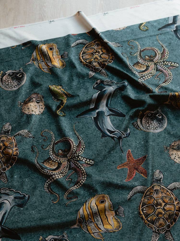 Wear the Walls – wholesale Fabric – Recycled Eco-Velvet in Thalassophile Aegean-Blue