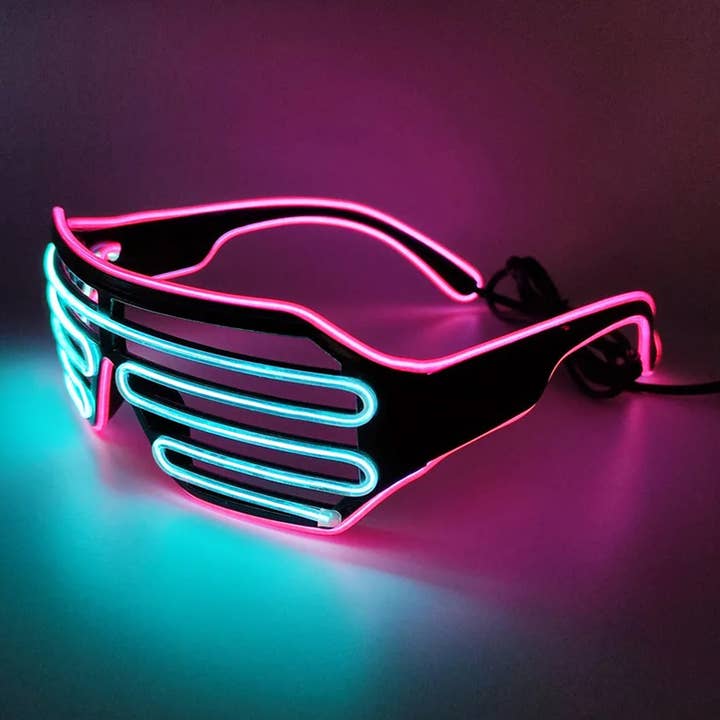 HALLEE - Wholesale Sunglasses - Unisex - Glowing Neon LED Sunglasses - Assorted
