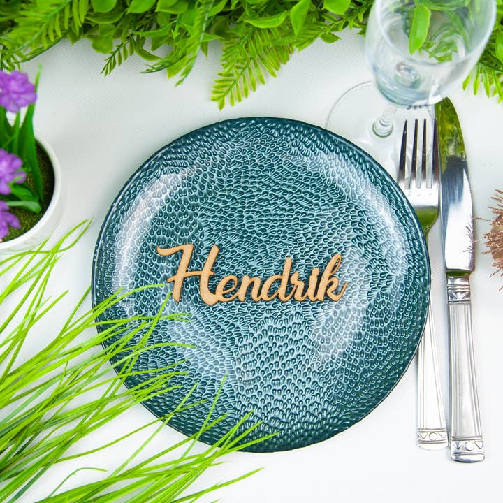 Trä laserskurna namn Bröllop Plats Kort Namn för wholesale av HoneyTheWood