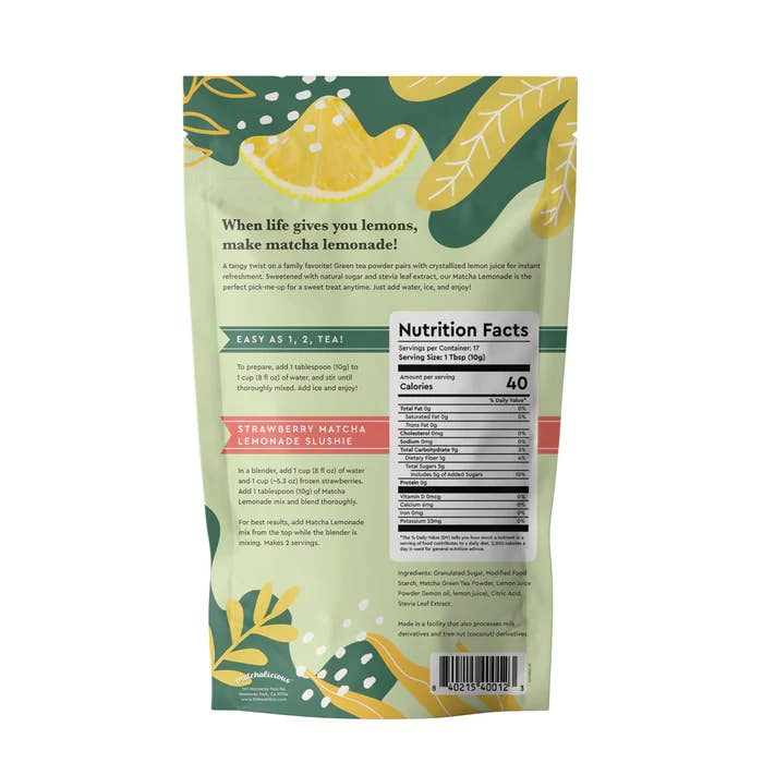 360 Nutriton - Wholesale Powdered Health Drink - Matchalicious Matcha Lemonade Drink Mix 6 oz