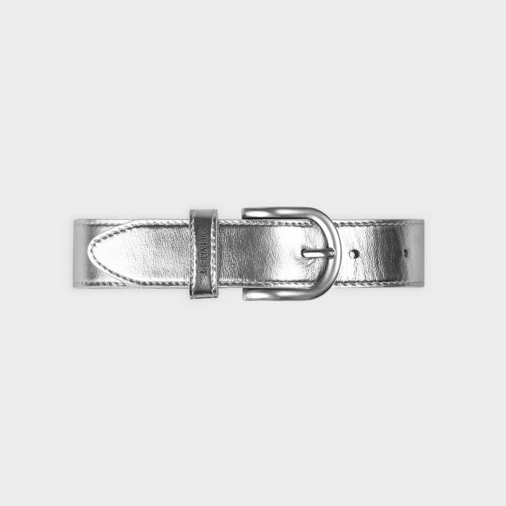 Women's plain leather belt - Silver for wholesale by BILLYBELT