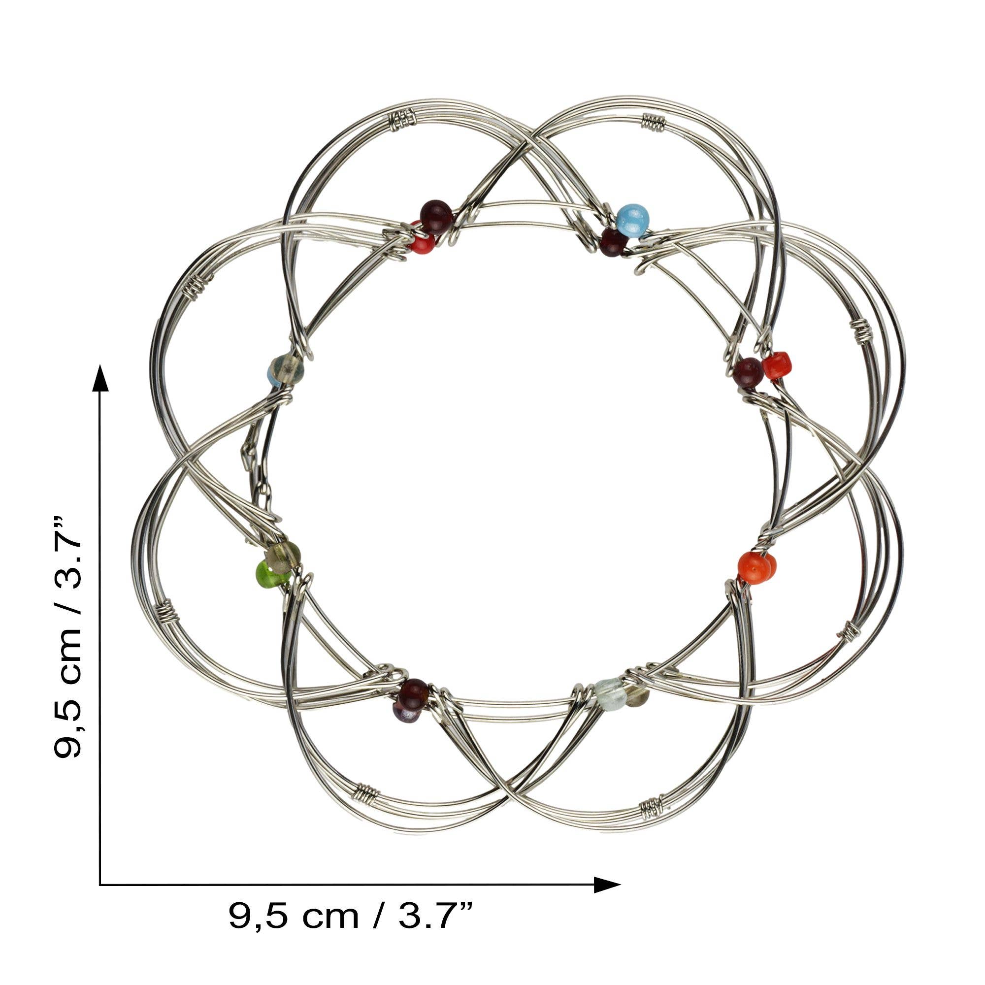 Tribal Trade GmbH - Wholesale Dream Catcher - 4D Mandala small wire mesh silver colorful Flower of Life4